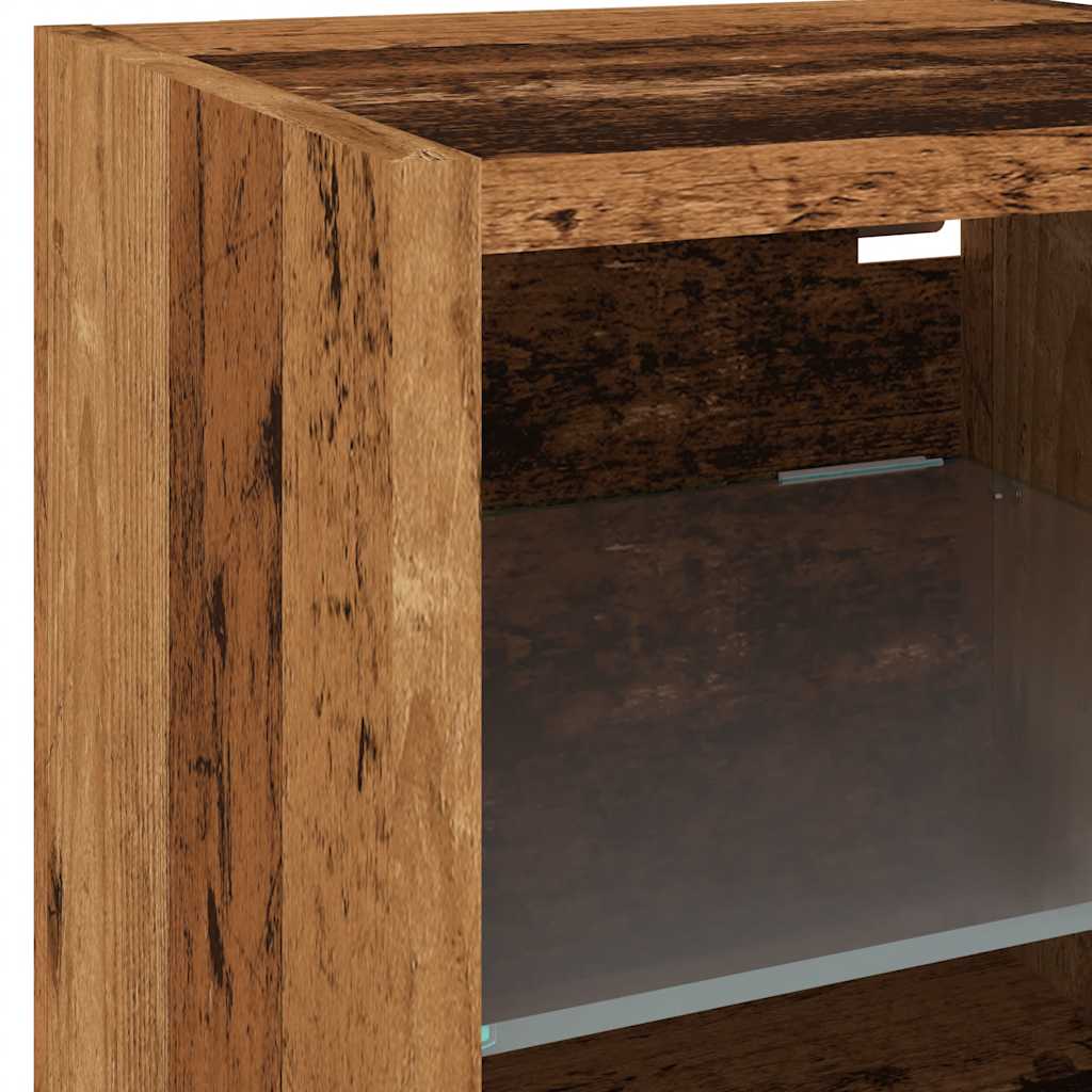 Tv Wall Cabinet With Led Lights 30X28.5X Old Wood