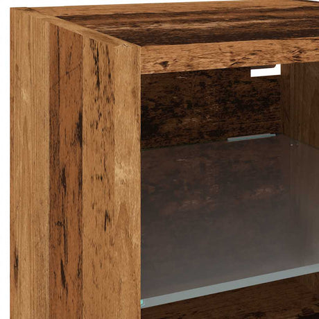 Tv Wall Cabinet With Led Lights 30X28.5X Old Wood