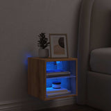 Tv Wall Cabinet With Led Lights 30X28.5X Artisan Oak