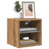 Tv Wall Cabinet With Led Lights 30X28.5X Artisan Oak