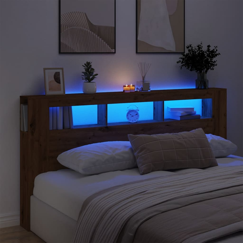 Led Headboard 160X18.5X103.5 Cm Engineered Wood