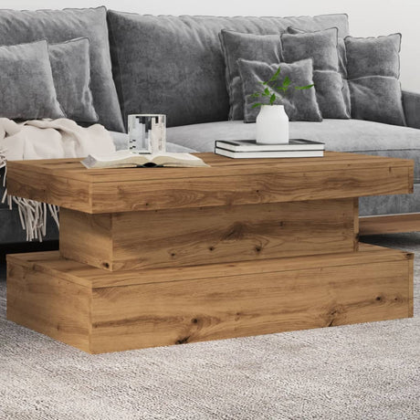 Coffee Table With Led Lights 90X50X40 Cm