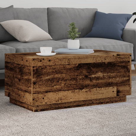 Coffee Table With Led Lights 90X50X40 Cm