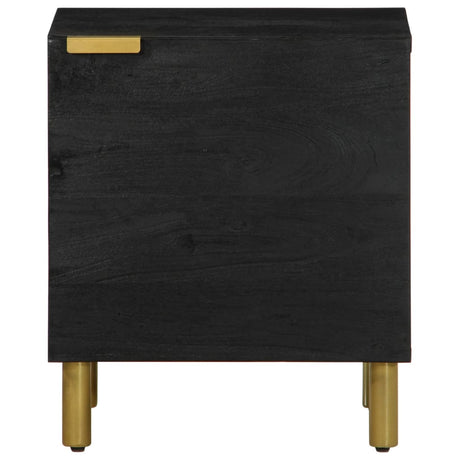 Bedside Cabinet 2 Pcs Black 40X33X46 Cm Solid Wood Mango