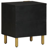 Bedside Cabinet 2 Pcs Black 40X33X46 Cm Solid Wood Mango