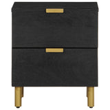 Bedside Cabinet 2 Pcs Black 40X33X46 Cm Solid Wood Mango