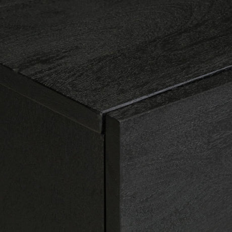Bedside Cabinet 2 Pcs Black 40X33X46 Cm Solid Wood Mango