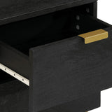 Bedside Cabinet 2 Pcs Black 40X33X46 Cm Solid Wood Mango