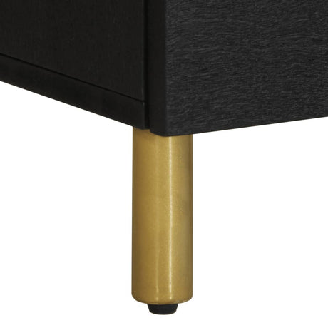 Bedside Cabinet 2 Pcs Black 40X33X46 Cm Solid Wood Mango