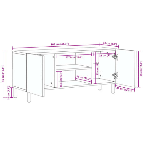 Tv Cabinet Black 105X33X46 Cm Engineered Wood