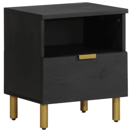 Bedside Cabinet Black 40X33X46 Cm Engineered Wood