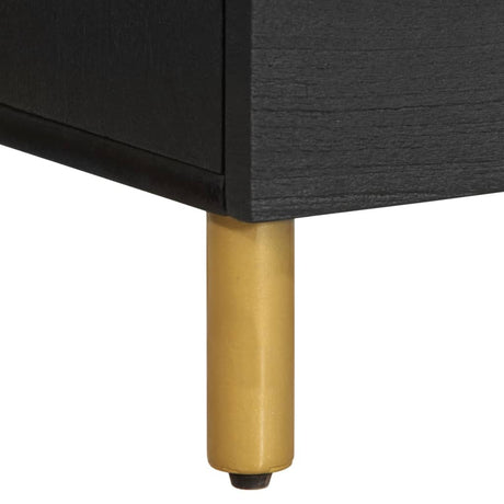 Bedside Cabinet Black 40X33X46 Cm Engineered Wood