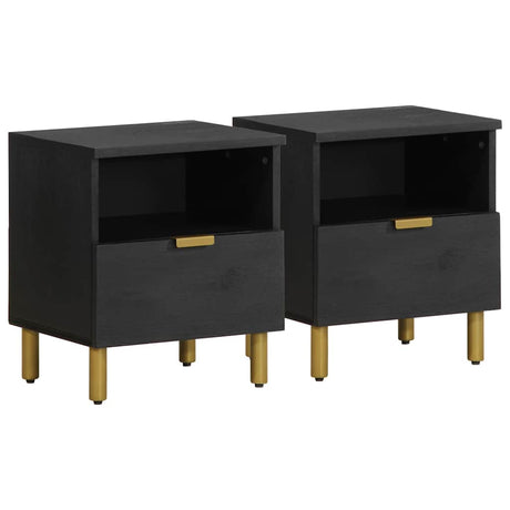 Bedside Cabinet Black 40X33X46 Cm Engineered Wood