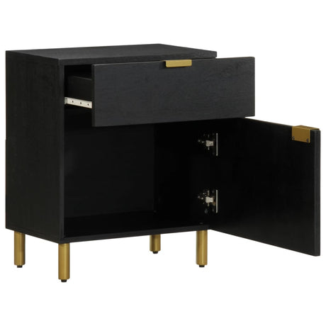 Bedside Cabinet Black 50X33X60 Cm Engineered Wood
