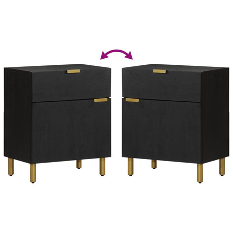 Bedside Cabinet Black 50X33X60 Cm Engineered Wood