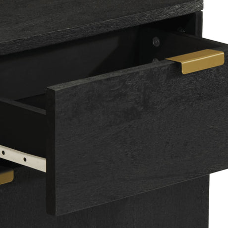 Bedside Cabinet Black 50X33X60 Cm Engineered Wood
