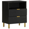 Bedside Cabinet Black 50X33X62 Cm Engineered Wood