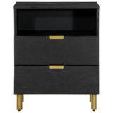 Bedside Cabinet Black 50X33X62 Cm Engineered Wood