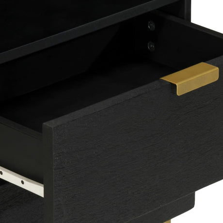 Bedside Cabinet Black 50X33X62 Cm Engineered Wood