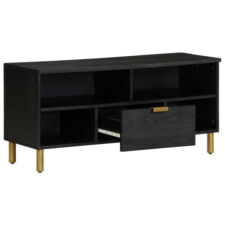 Tv Cabinet Black 100X33X46 Cm Engineered Wood