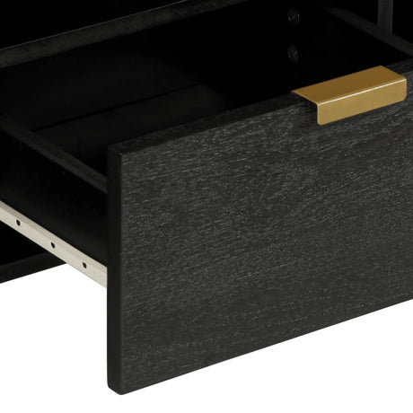 Tv Cabinet Black 100X33X46 Cm Engineered Wood