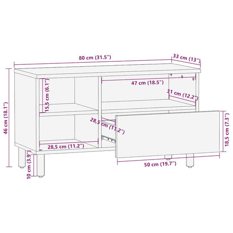 Tv Cabinet Black 80X33X46 Cm Engineered Wood
