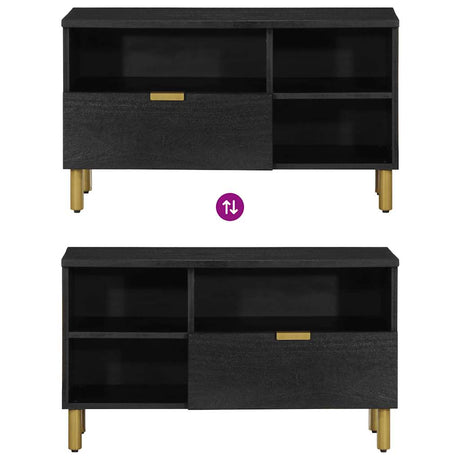 Tv Cabinet Black 80X33X46 Cm Engineered Wood