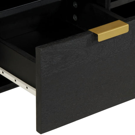 Tv Cabinet Black 100X33X46 Cm Engineered Wood