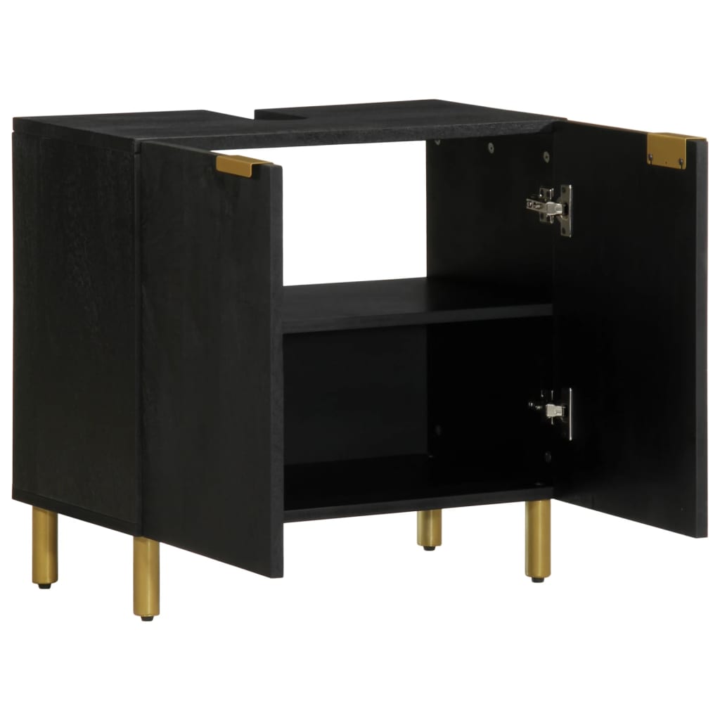 Bathroom Sink Cabinet Black 62X33X58 Cm Engineered Wood