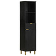 Bathroom Cabinet Black 38X33X160 Cm Solid Wood Mango