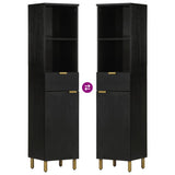 Bathroom Cabinet Black 38X33X160 Cm Solid Wood Mango