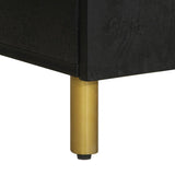 Bathroom Cabinet Black 38X33X160 Cm Solid Wood Mango