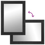 Bathroom Mirror Black 50X70X2.5 Cm Engineered Wood And Brass