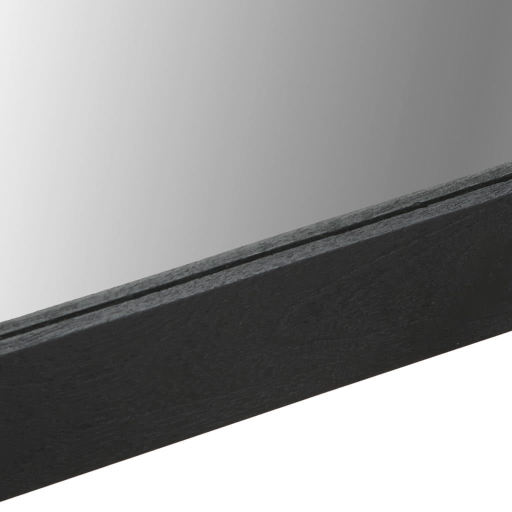 Bathroom Mirror Black 50X70X2.5 Cm Engineered Wood And Brass