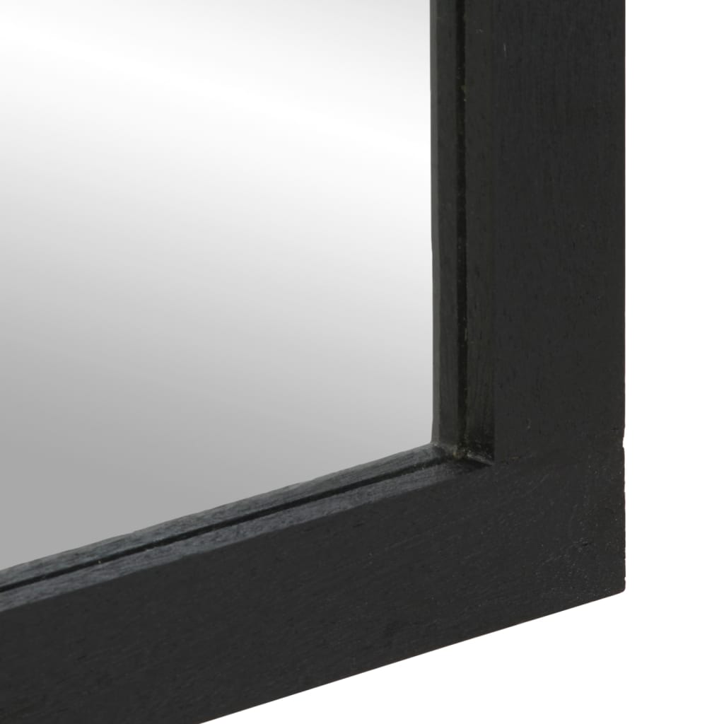 Bathroom Mirror Black 50X70X2.5 Cm Engineered Wood And Brass
