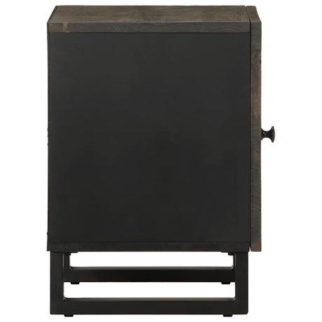 Bedside Cabinet Black 40X33X46 Cm Solid Wood Mango