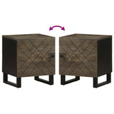 Bedside Cabinet Black 40X33X46 Cm Solid Wood Mango