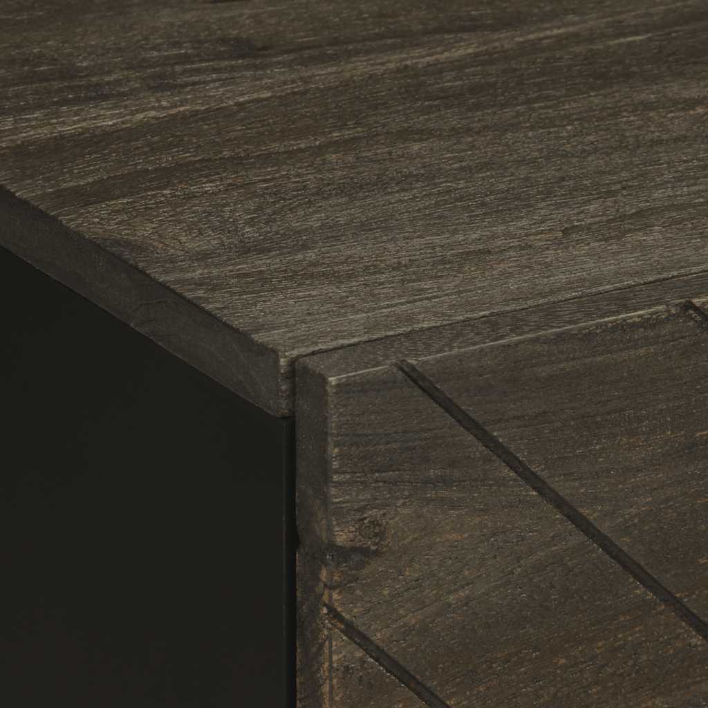 Bedside Cabinet Black 40X33X46 Cm Solid Wood Mango