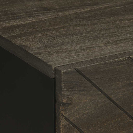 Bedside Cabinet Black 40X33X46 Cm Solid Wood Mango