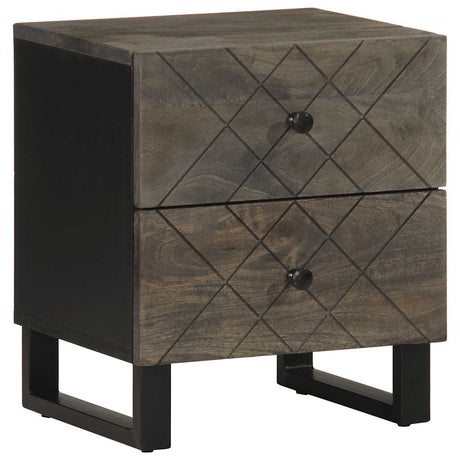 Bedside Cabinet Black 40X33X46 Cm Solid Wood Mango