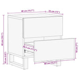 Bedside Cabinet Black 40X33X46 Cm Solid Wood Mango
