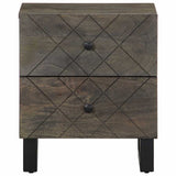 Bedside Cabinet Black 40X33X46 Cm Solid Wood Mango