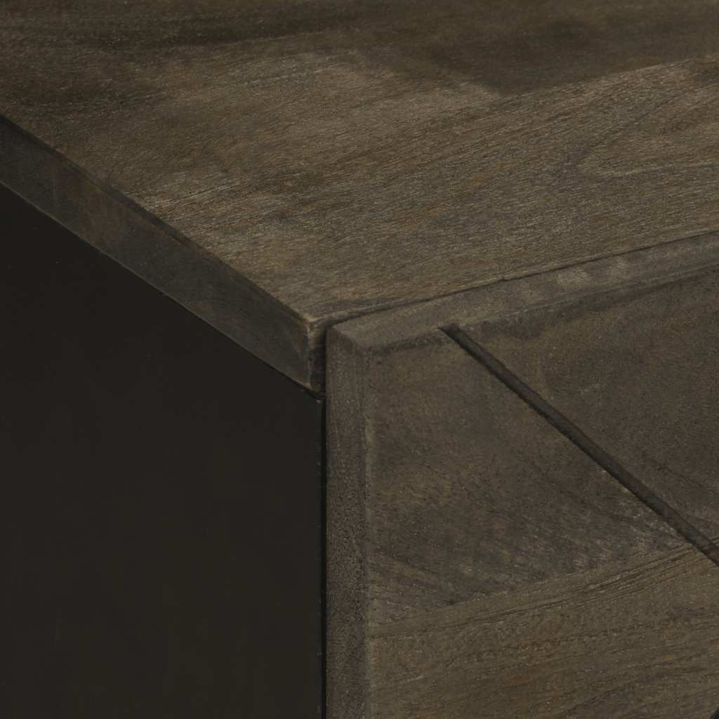 Bedside Cabinet Black 40X33X46 Cm Solid Wood Mango