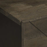 Bedside Cabinet Black 40X33X46 Cm Solid Wood Mango