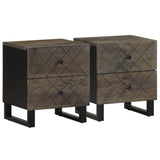 Bedside Cabinet Black 40X33X46 Cm Solid Wood Mango