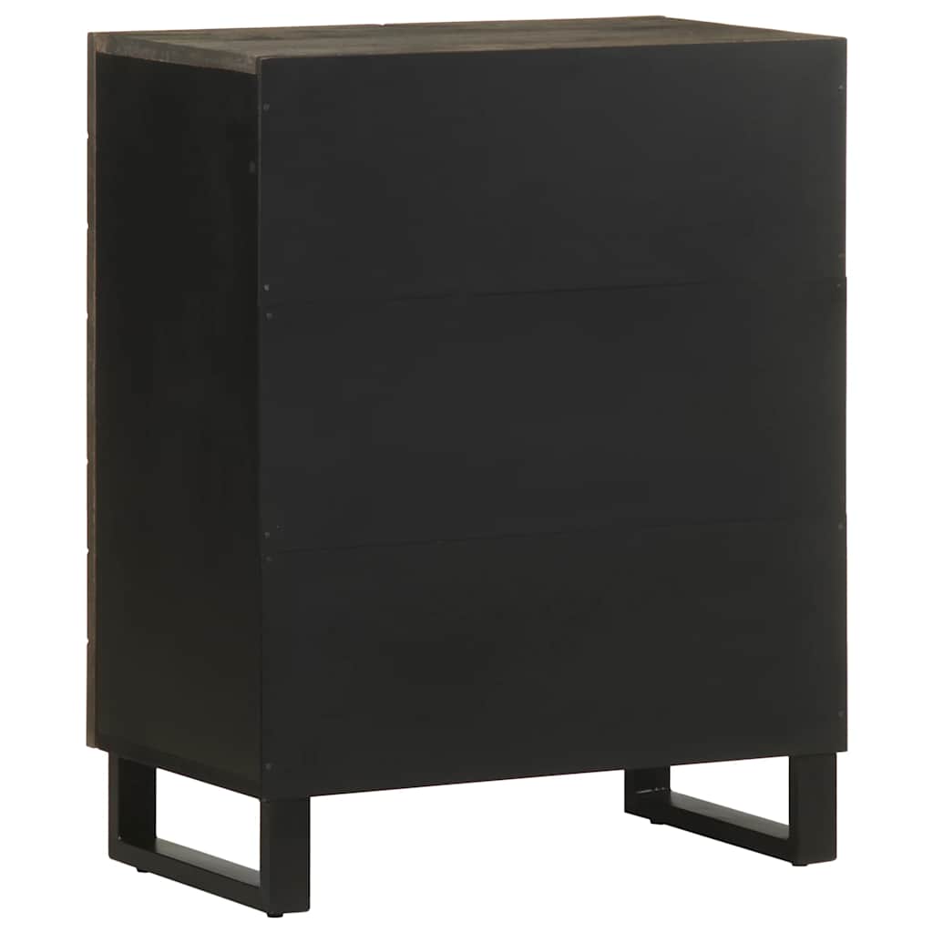 Sideboard Black 60X33X75 Cm Solid Wood Mango