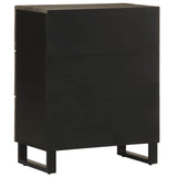Sideboard Black 60X33X75 Cm Solid Wood Mango
