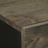 Sideboard Black 60X33X75 Cm Solid Wood Mango