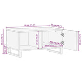 Coffee Table Black 80X50X40 Cm Solid Wood Mango