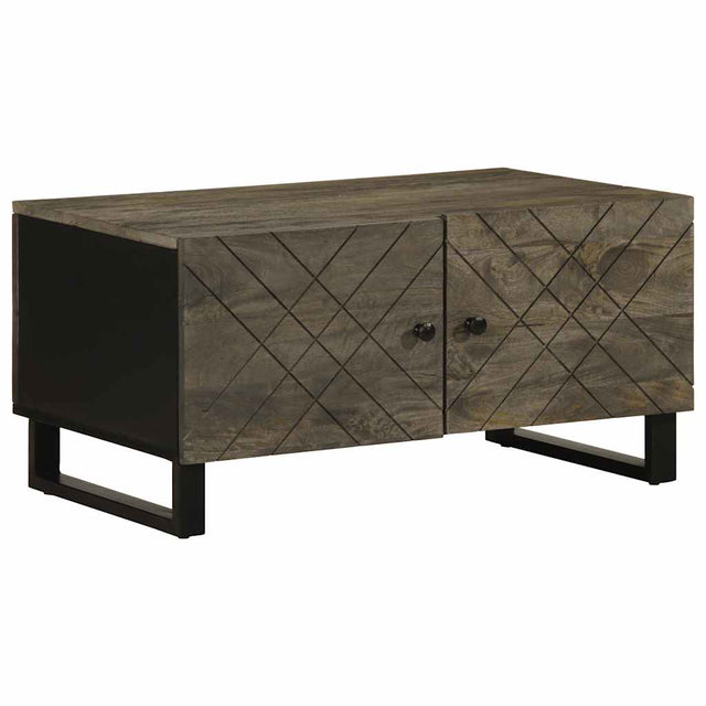 Coffee Table Black 80X50X40 Cm Solid Wood Mango